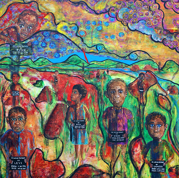 Dr. McAdams’ painting The Orphans honors AIDS orphans in Zambia. It and an accompanying poem “Baby Cephas” were published in the September 2014 issue of Academic Medicine.
