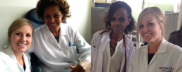 While in Ethiopia, Halie Anderson, MD, worked with Dr. Muluwork Tefera (left) and Dr. Tigist Bacha (right), clinical supervisors and affiliate faculty at Addis Ababa University.